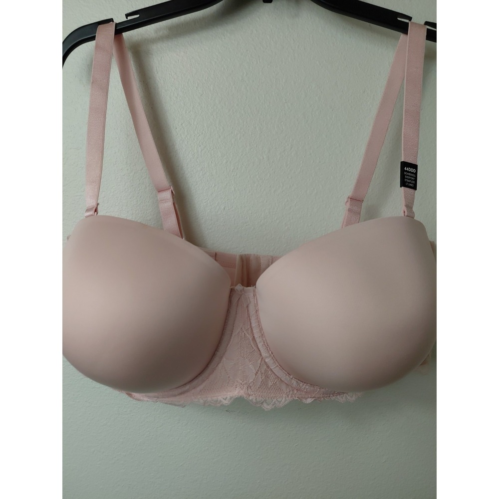 Torrid Curve Underwire Padded Push Up Strapless Bra Size 44DDD Light Pink
